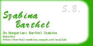 szabina barthel business card